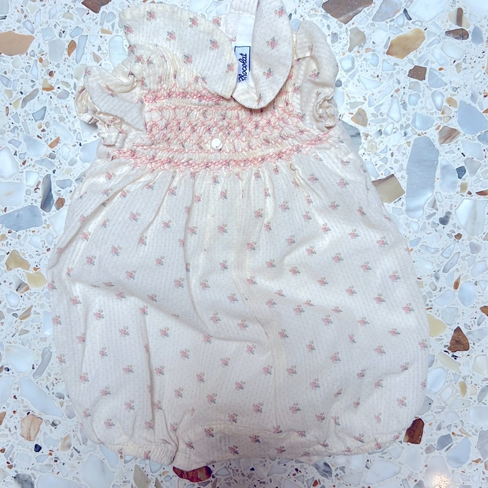 Pale pink baby girl romper by Tartine et Chocolat (size 1M)